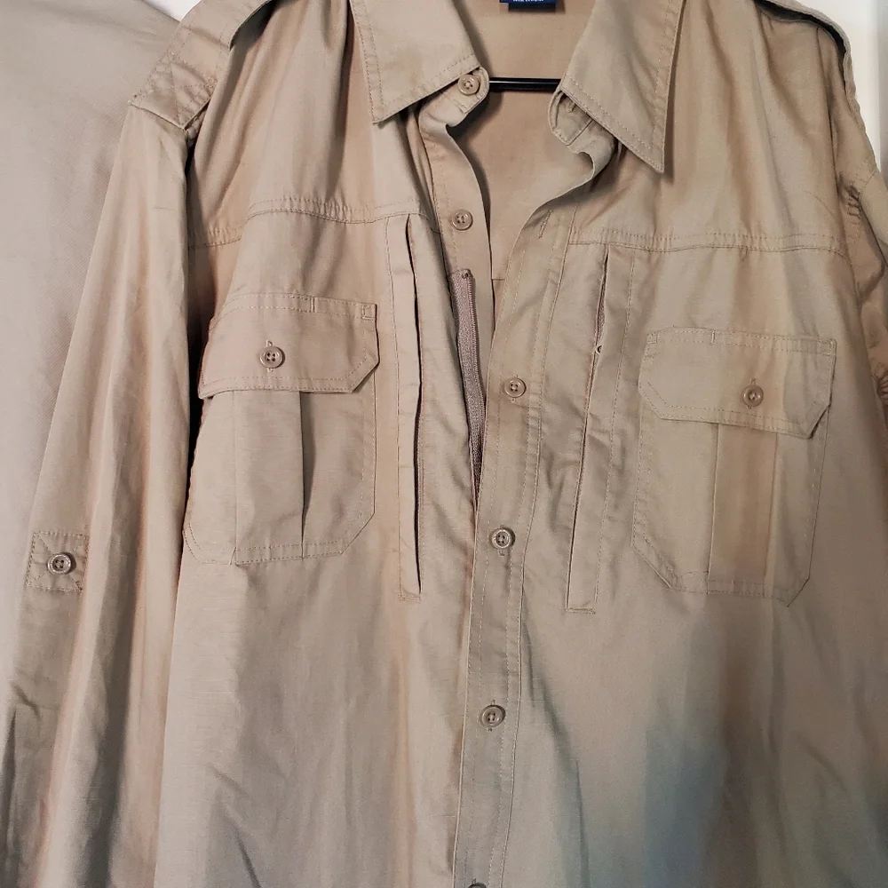 Propper BDU Coat, Battle RIP P/C Shirt & Safari Hat Set Khaki Outdoors Fishing
